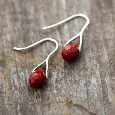 Red Jasper Drop Earrings-Your Soul Place